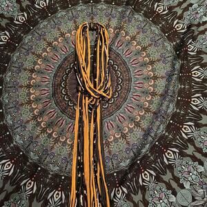 Women's Fiona Shred Yellow and Navy Scarf NWT